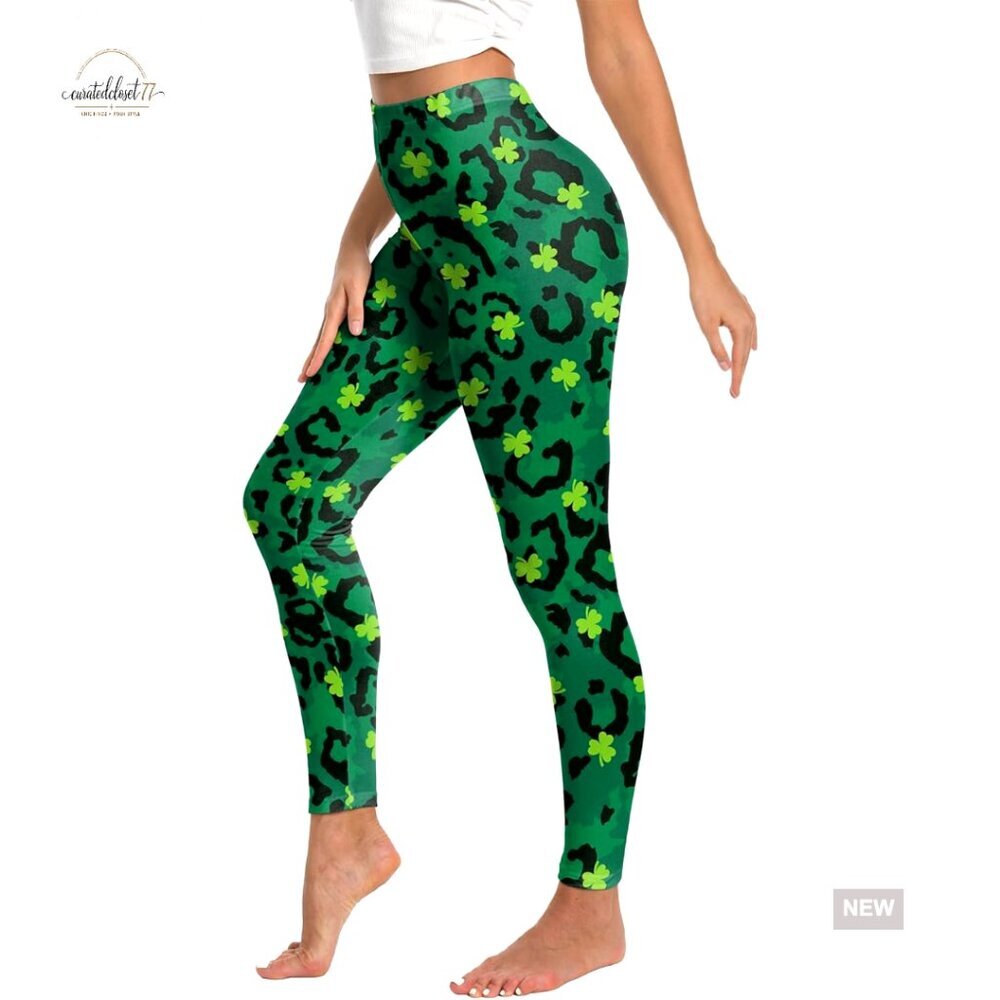 High Rise Leggings St. Patrick's Day Shamrock Pattern Yoga Pants